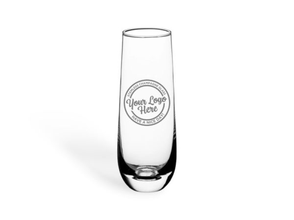 Custom Engraved Champagne Glass with your Business Logo or Names